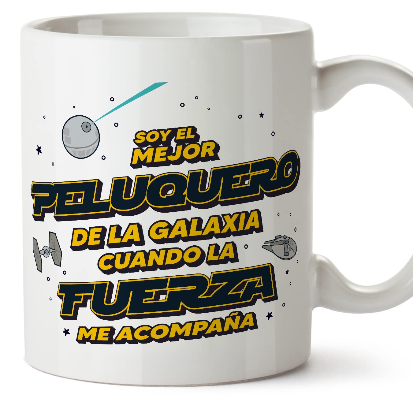 MUGFFINS Tazas para JEFE hombre - En Español - Mejor de la Galaxia Cuando Fuerza me Acompaña - 11 oz / 330 ml - Regalo original y divertido — view 176