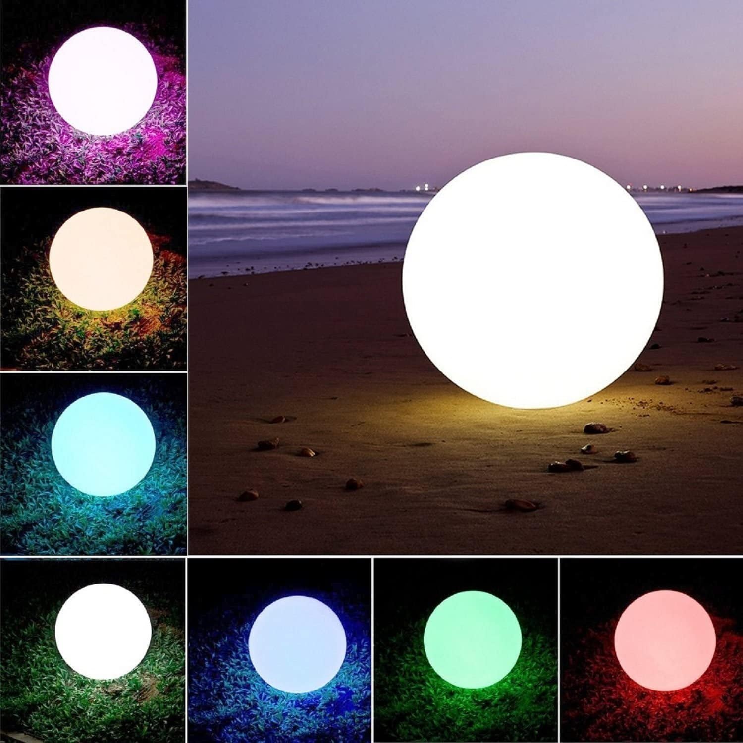 LIQS LED Ball Mood Lights,Ładowalna Lampa RGB,Zmieniające Kolory światła Nocne,Wodoodporne Pływające światło,16 Zmiana Kolorów ze Zdalnym Sterowaniem (12CM)