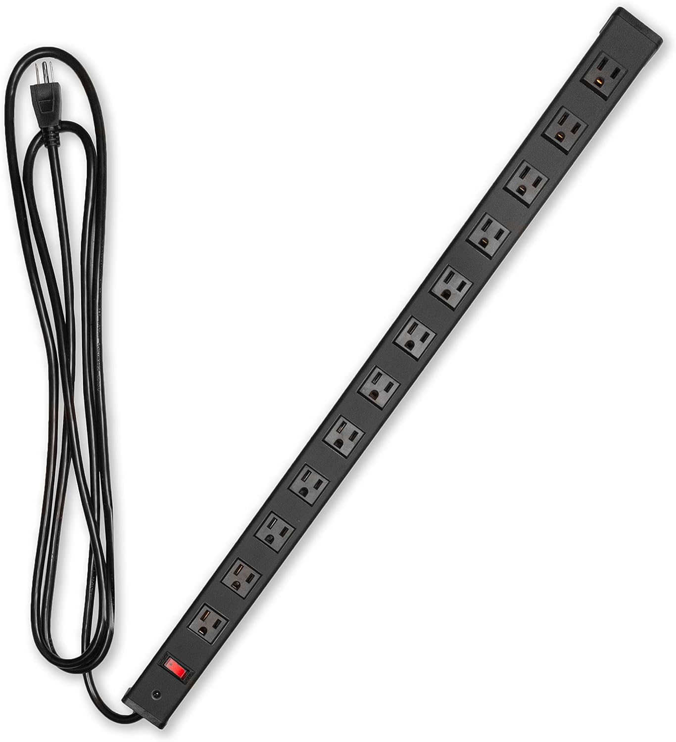 (Untested) Iron Forge Cable 12 Outlet Power Strip Surge Protector - 14/3 Heavy Duty Rack Mount Power Strips 12 Port 9 Ft Extension Cord 3 Prong, Smart Circuit Breaker 450 Joule 15 AMP Aluminum Surge Protector