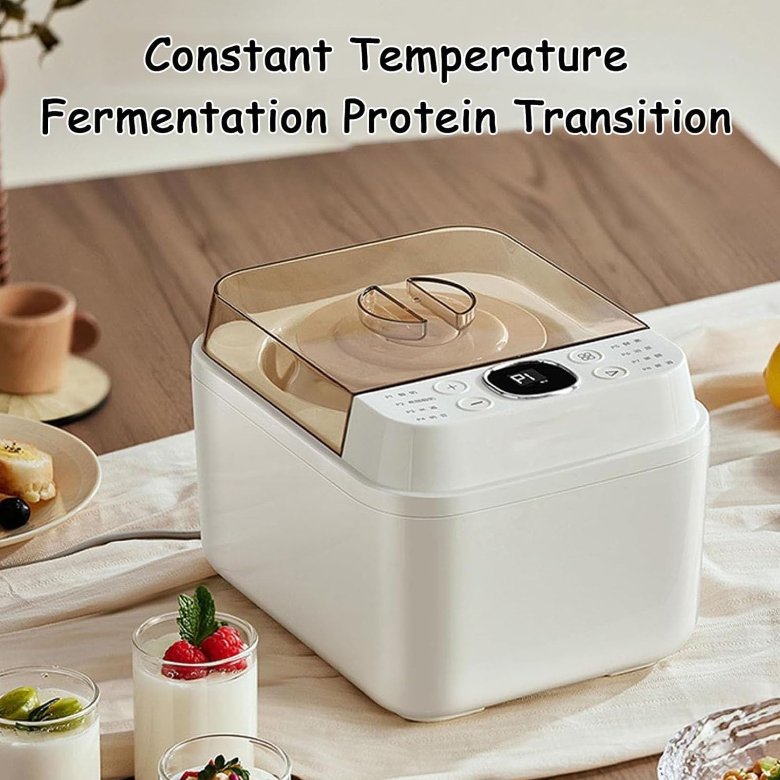 Yaourtière Automatique,8 Programmes,Chauffage PTC,Pot 1L,4 Pots 125ml