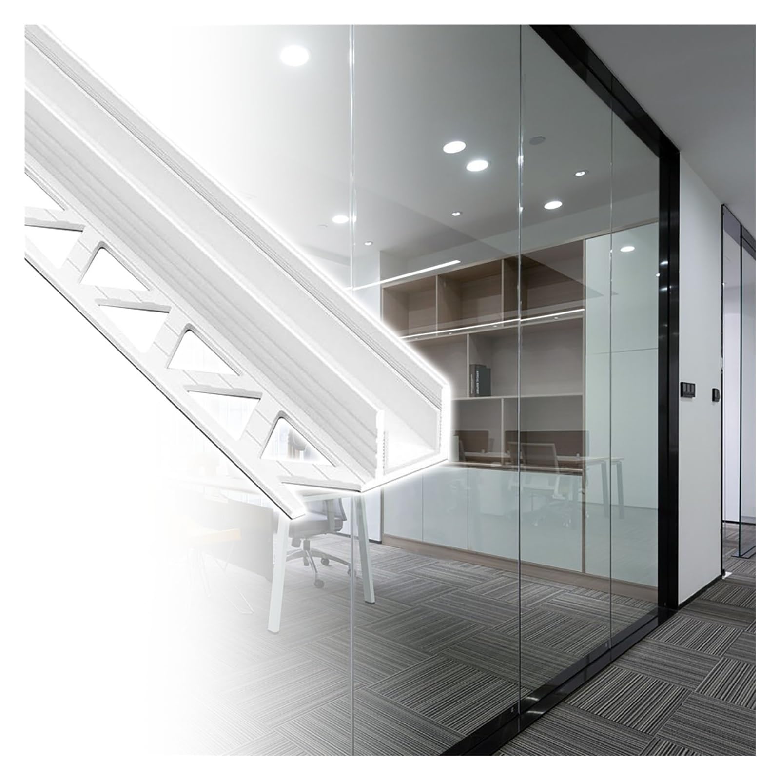 JYHHCYS Versatile Aluminum Glass U Channel White Black, Embedded Glass Edge Trim Channel for Shower Enclosure Partition Railing Balcony Staircase Pool Fence(White 1pc,12mm(0.47in))