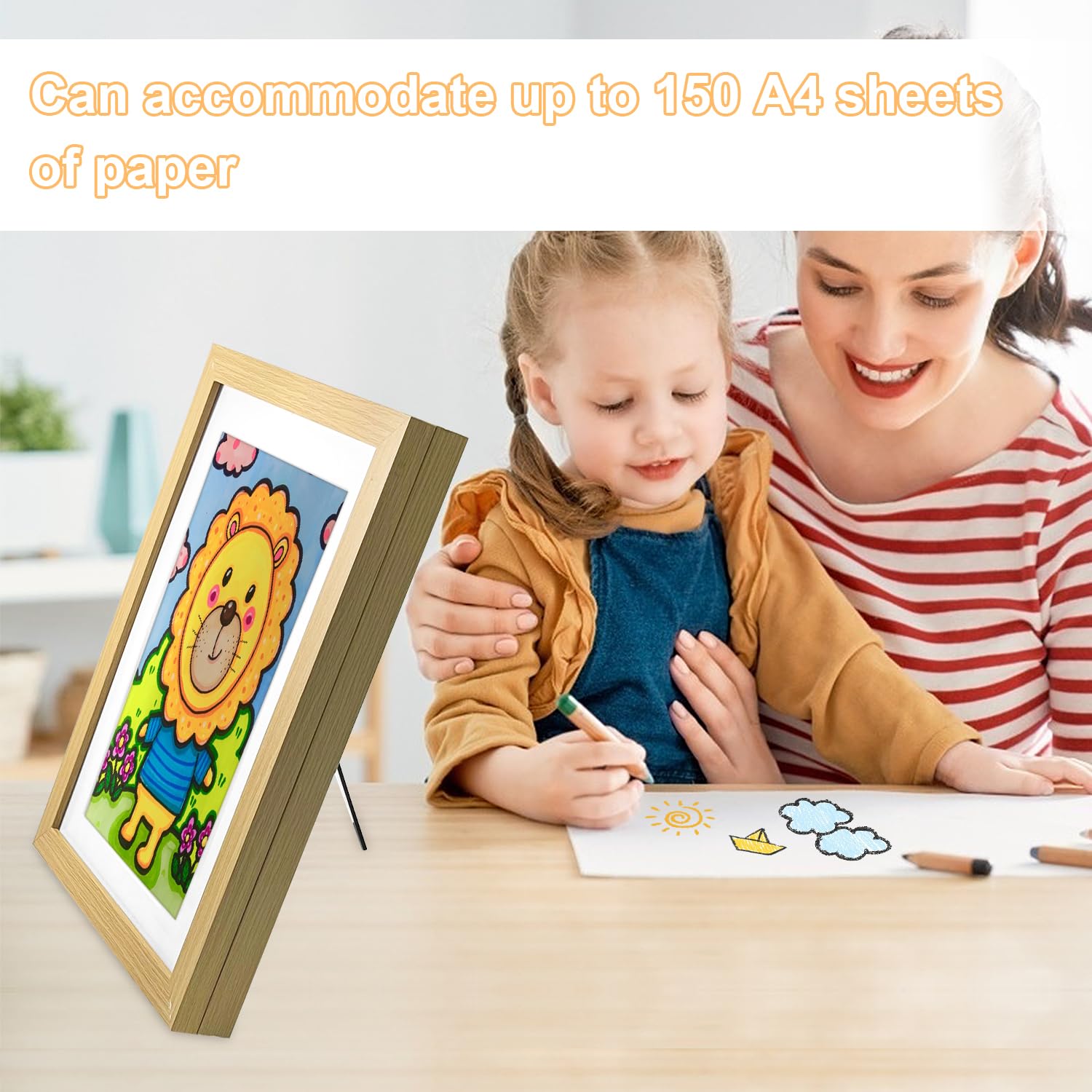 Ramka na zdjęcia dla dzieci, format A4, ramki na zdjęcia, rodzinne drewniane ramki ścienne, do ściany, sypialni, salonu