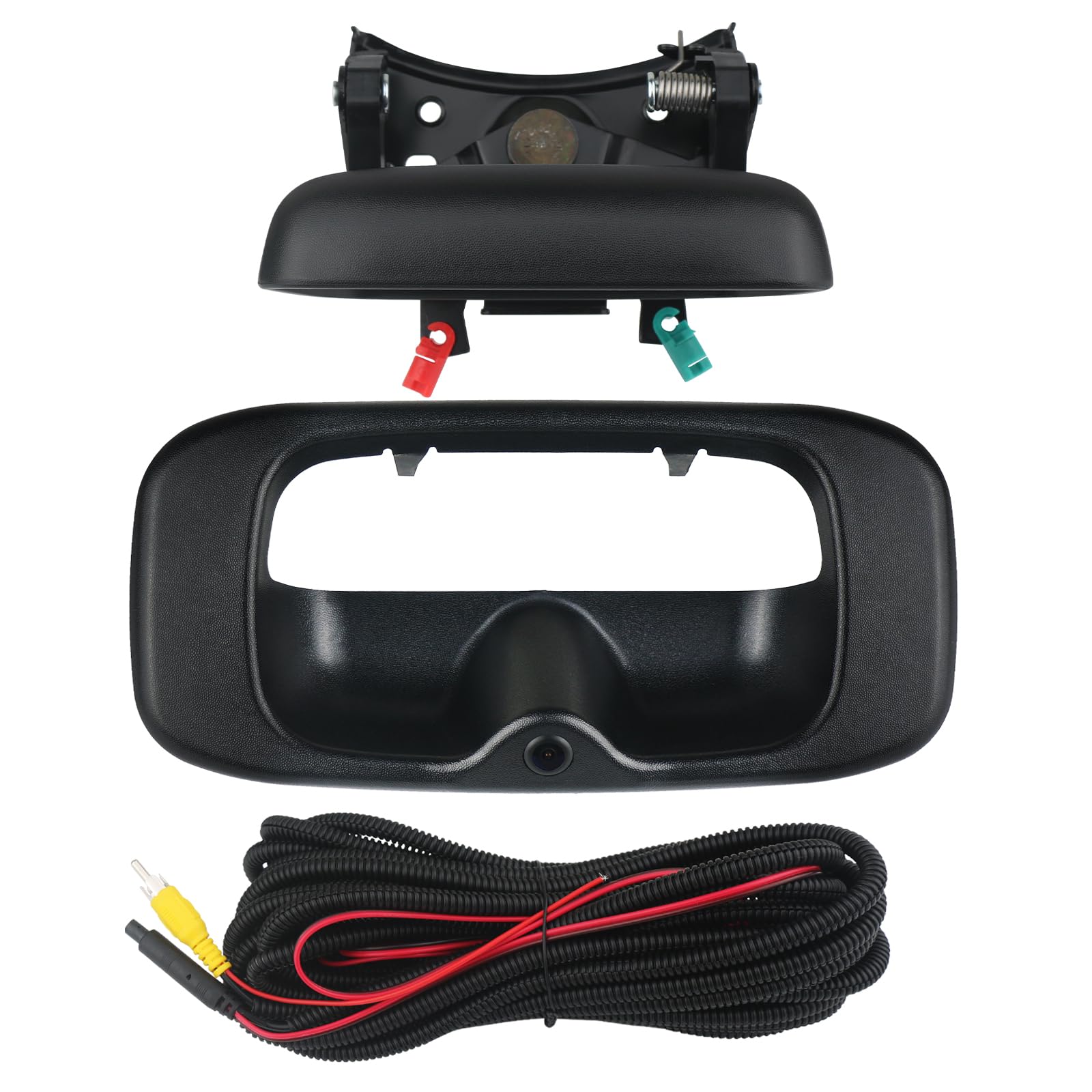 Backup Camera with Tailgate Handle & Bezel Trim for Rear Tail Gate Compatible with 1999-2007 Chevrolet Chevy Silverado, GMC Sierra Truck 1500 2500 3500