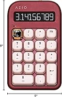Vista 7 de AZIO IZO Calculadora mecánica inalámbrica y teclado numérico (Rojo/Oro) - Bluetooth 5.0 y USB, interruptor mecánico Gateron-Blue, 9 modos