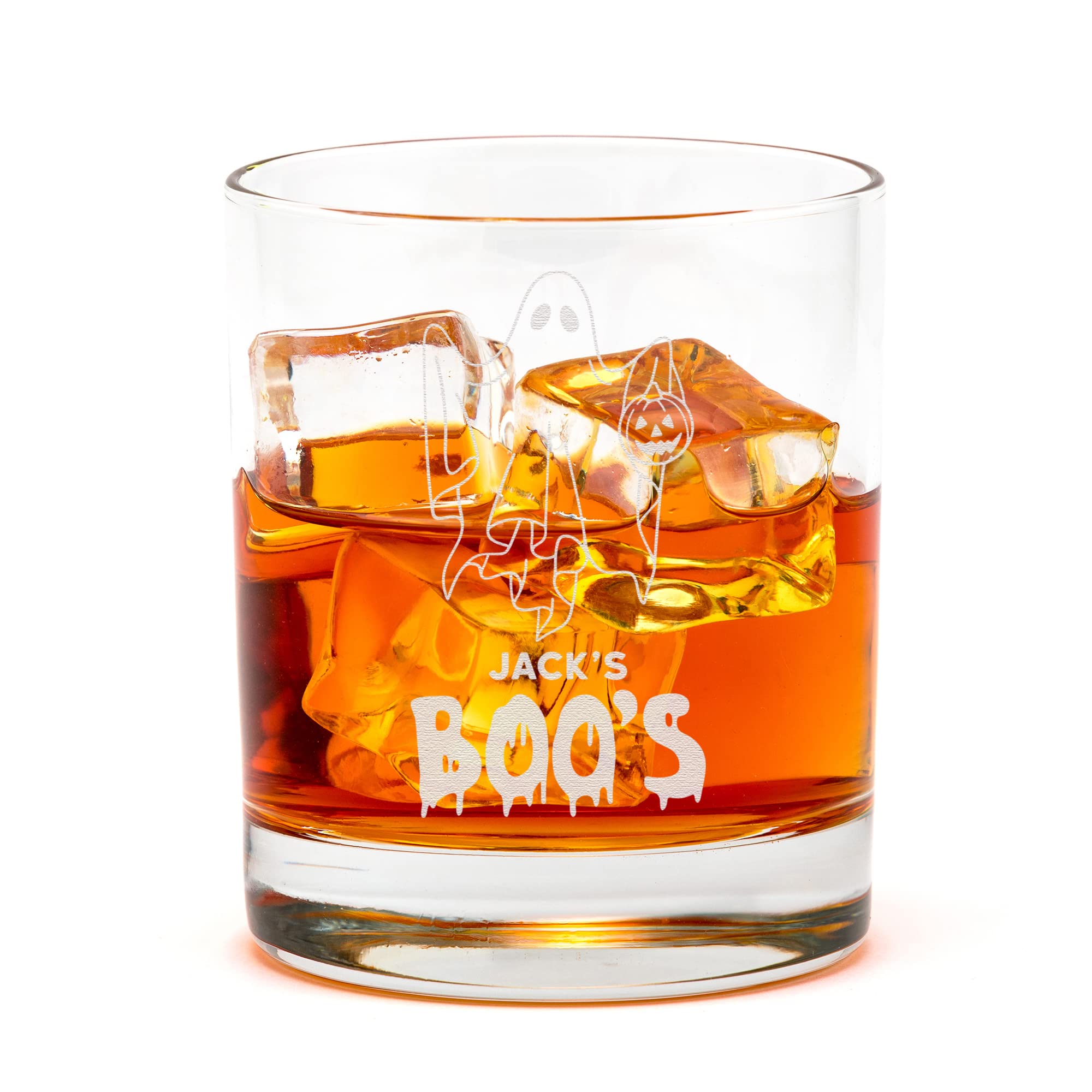 Personalised ‘Boo’s’ Halloween Glasses - Ghost Whiskey Glass - Gift for Halloween Lovers - Halloween Kitchen Decor