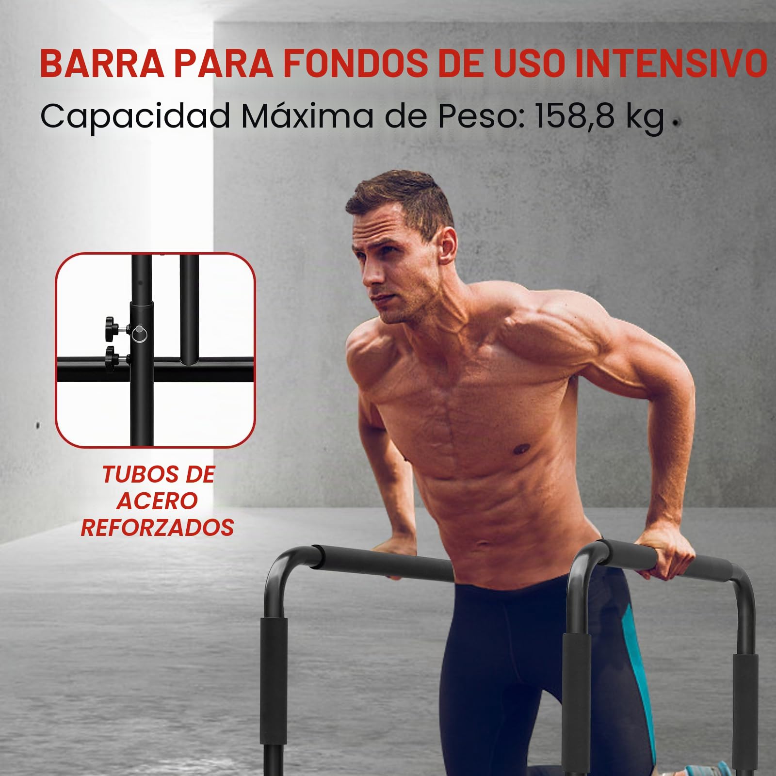 Barras de inmersión ajustables y dominadas, soporte paralelo resistente, estación de inmersión para gimnasio en casa, entrenamiento de fuerza, equipo de fitness
