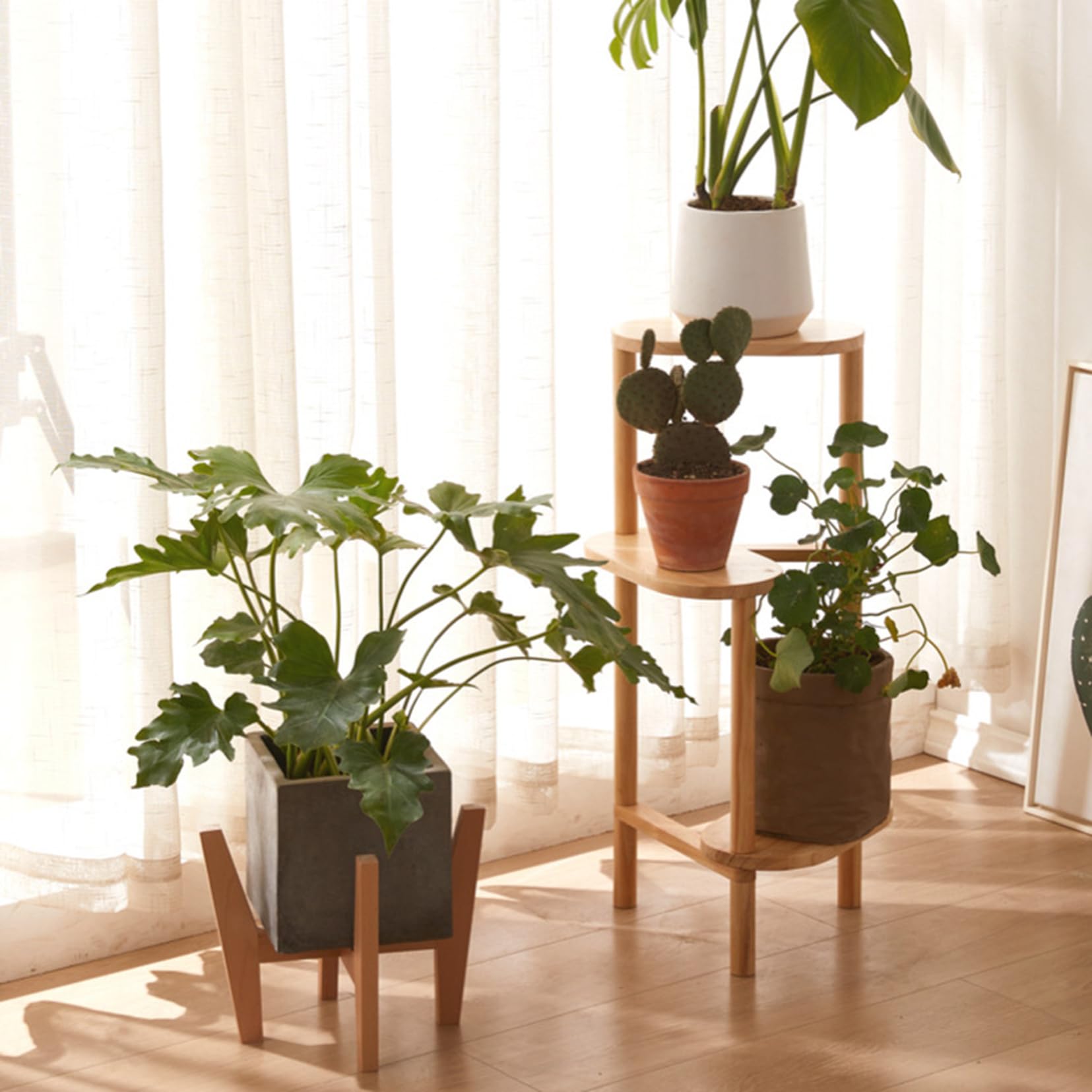 Amazon.co.jp: MJKQ9 フラワースタンド 木製 20cm 花台 観葉植物 台