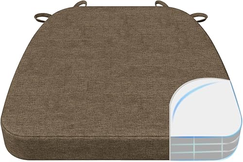 Miniatura 17 de AAAAAcessories Cojines en forma de D, espuma de 2 pulgadas de grosor, con lazos y funda extraíble lavable a máquina, 17 x 16 pulgadas, juego de 4