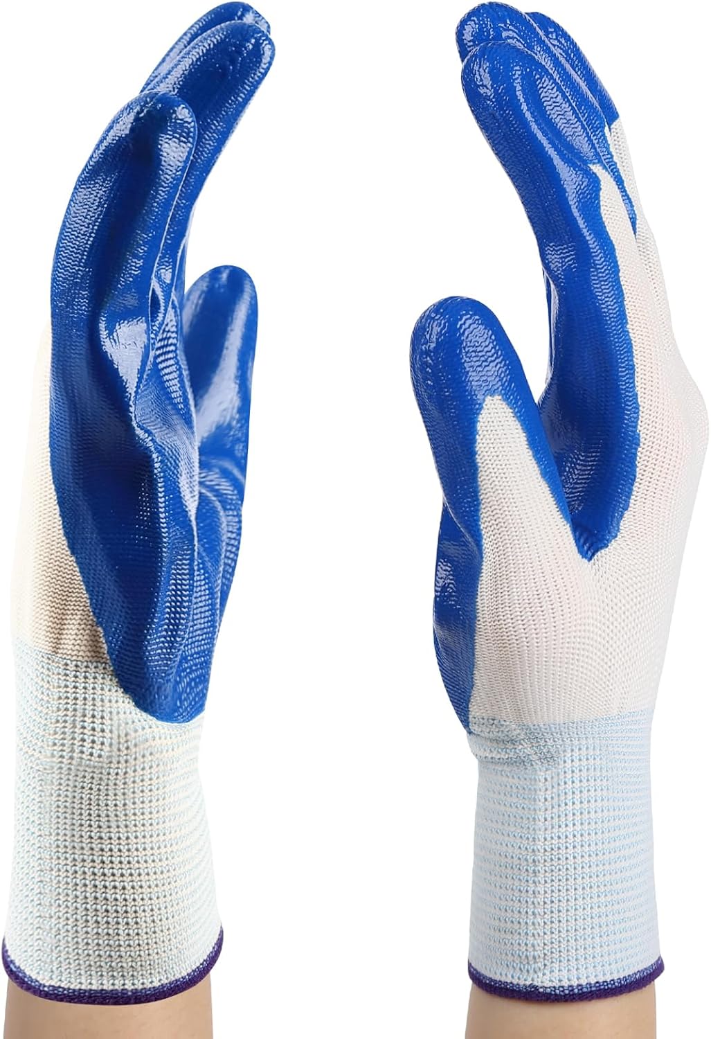 12 Pairs Nitrile Coated Work Gloves, Firm Grip Safety Work Gloves for Warehouse, Construction, Mechanics