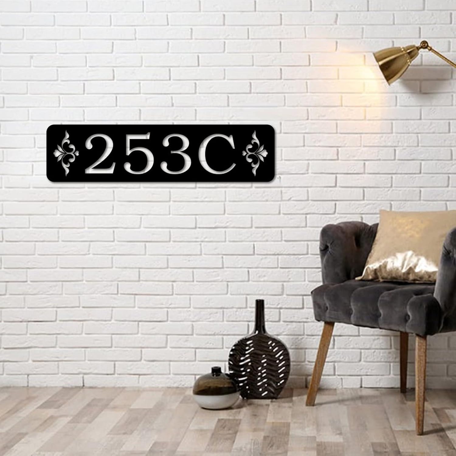 Metal Wall Decor Sign Personalized Address Sign Door Hanger Outdoor Metal Mailbox Number Sign for House Home Hotel Office Farmhouse Wall Art Housewarming Gift