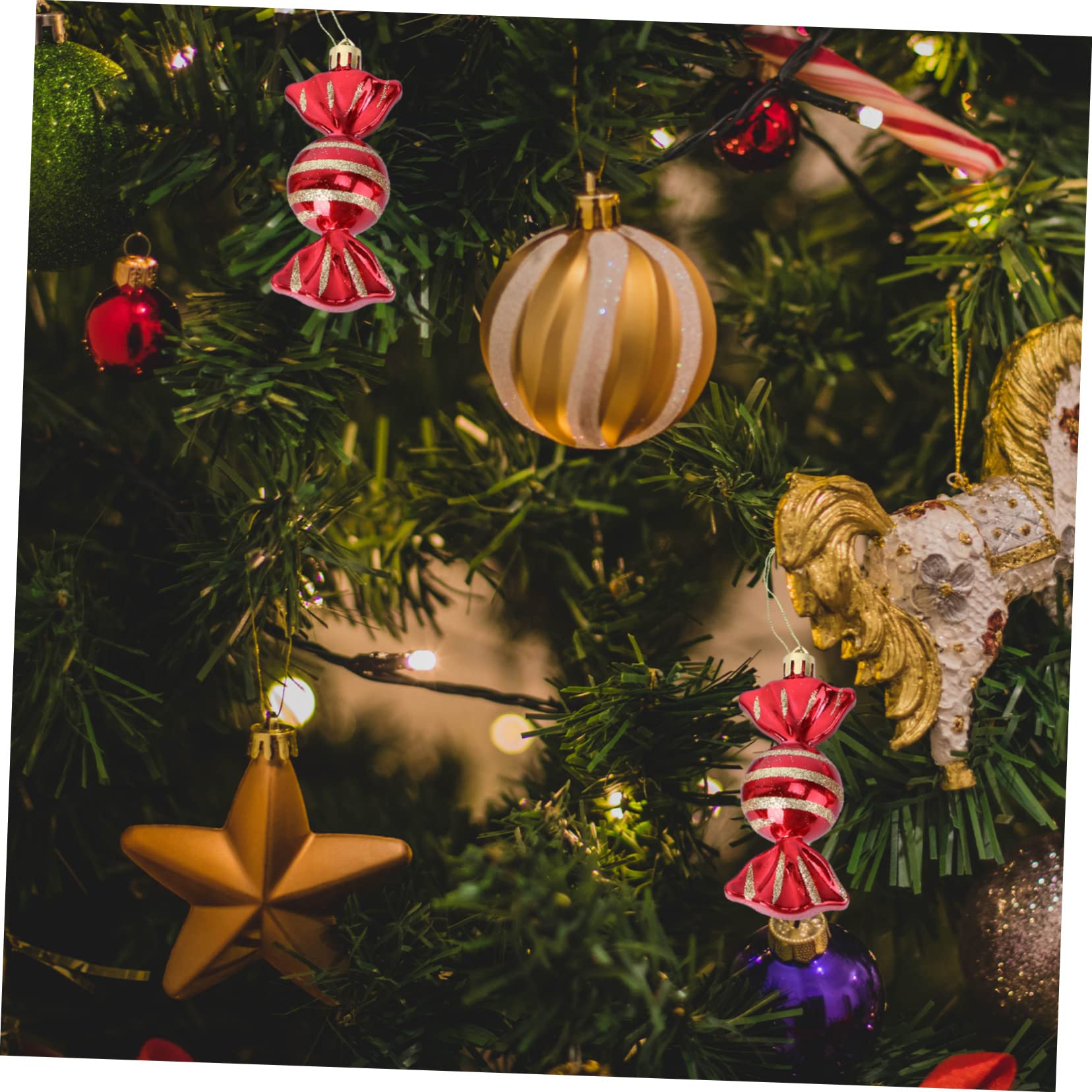 ifundom 24piezas Adornos Colgantes De Forma para Decoración Navideña Paquete para Árbol De Navidad y