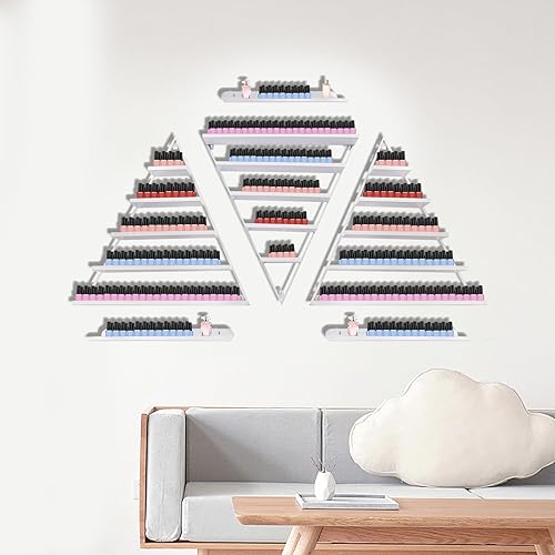 Miniatura 3 de BANLICALI Estante de exhibición de esmalte de uñas, paquete de 3 estantes de exhibición de esmalte de uñas de metal de 6 niveles, moderno estante