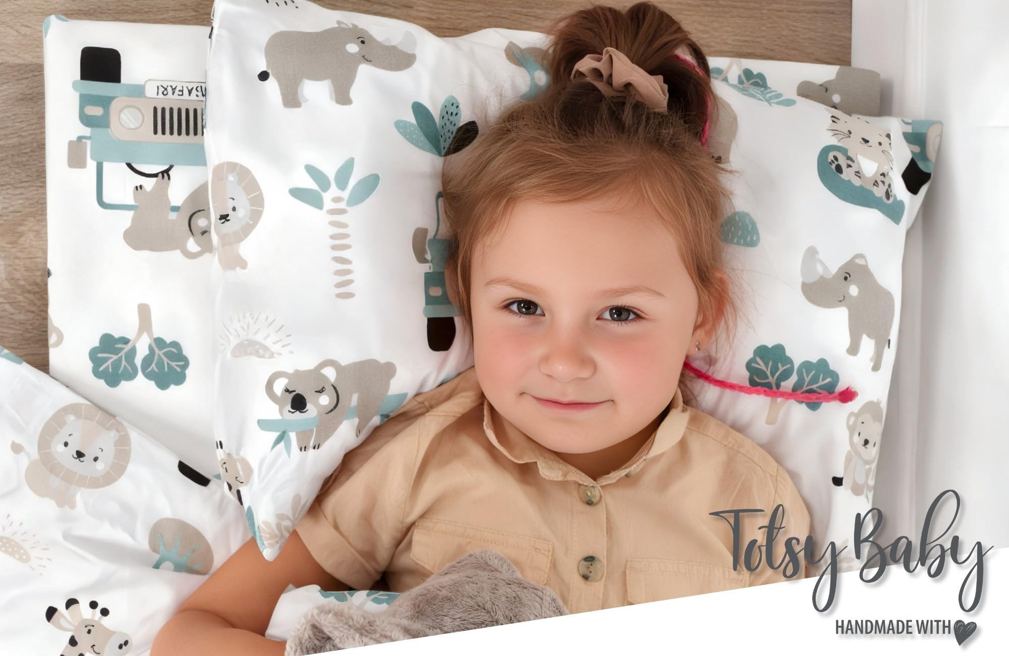 Totsy Baby Trapunta per bambino cotone 100x135 - piumono culla neonato set Imbottitura per piumone 100 x 135 cm con cuscino 40 x 60 cm per ragazzi e ragazze Africa