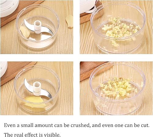 Miniatura 9 de Picadora manual de alimentos para verduras, frutas, nueces, cebollas, ajo, jengibre, chile, especias, hierbas, minicuradora de mano, batidora,