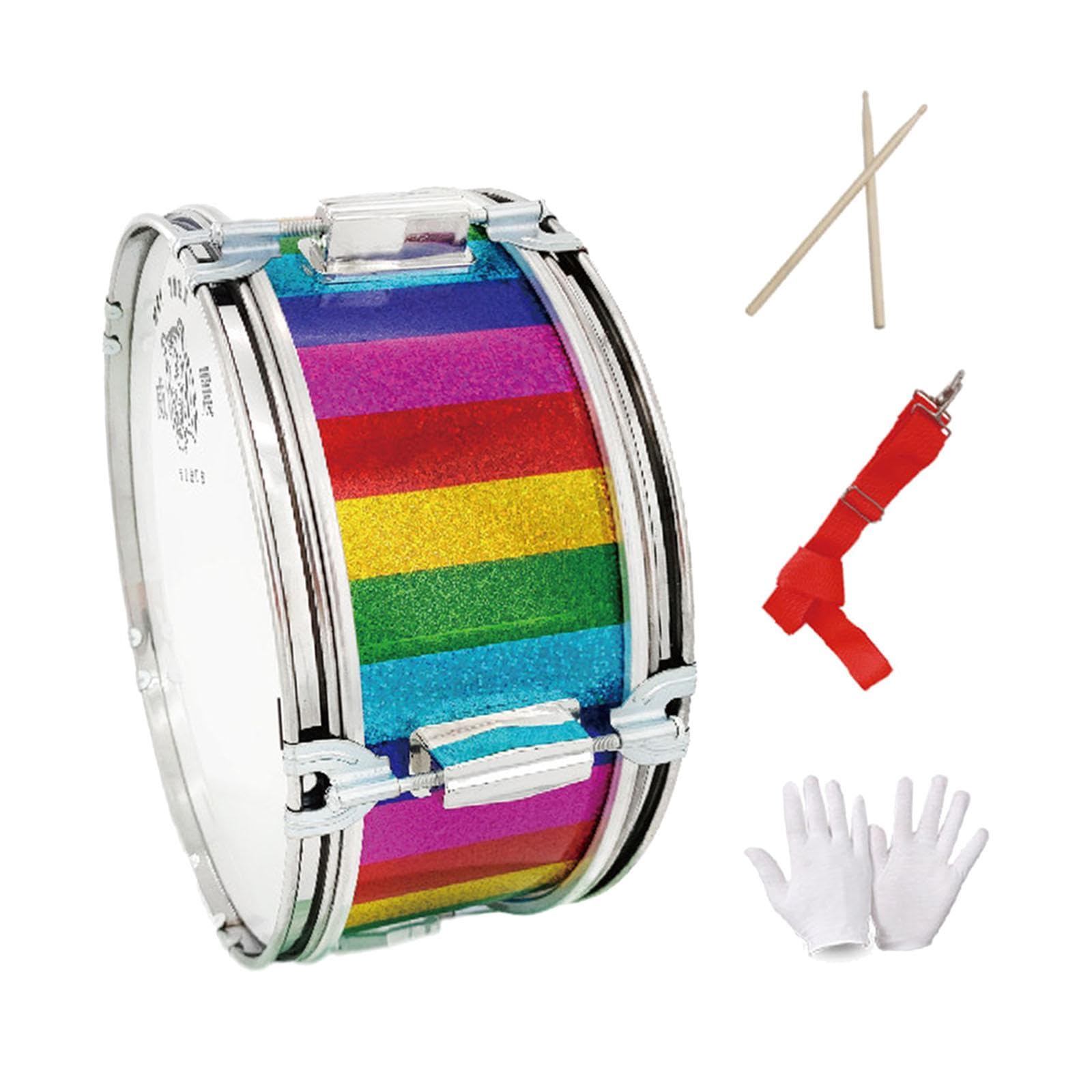 Oshhni Set di rullante con bacchette, strumento a percussione con guanti e tracolla per studenti, bambini, adulti, batteristi, aule, 11 Inch
