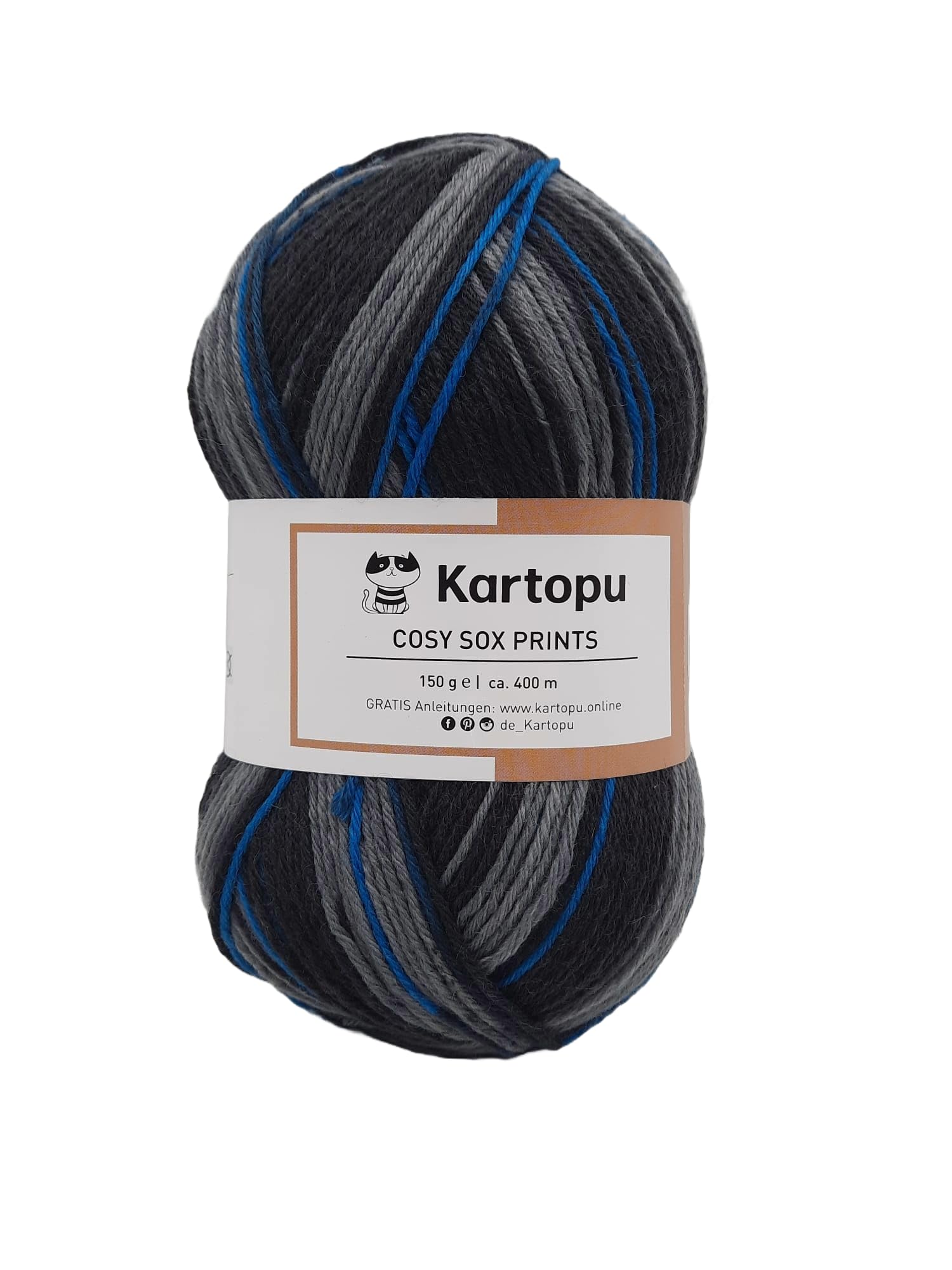 Gomitolo di lana per calze a 6 fili, colori colorati, 4 x 150 g, qualità premium, 375 m, lunghezza per gomitolo, certificato Öko-Tex, Made in Europe, senza infeltrimento (set scuro)