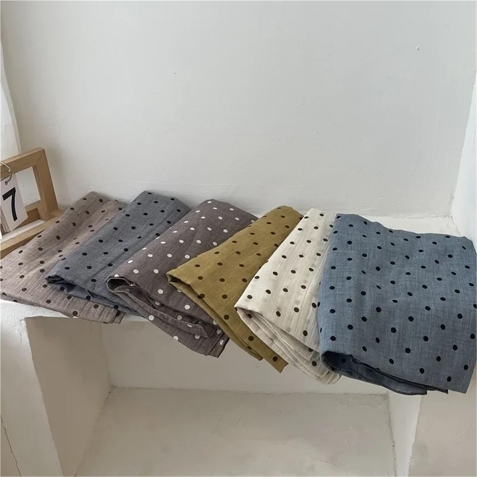 Pañuelo Mujer Bufanda de Lino y algodón con Lunares, Larga, cálida versátil, for otoño e Invierno, for Hombre Mujer(Khaki)