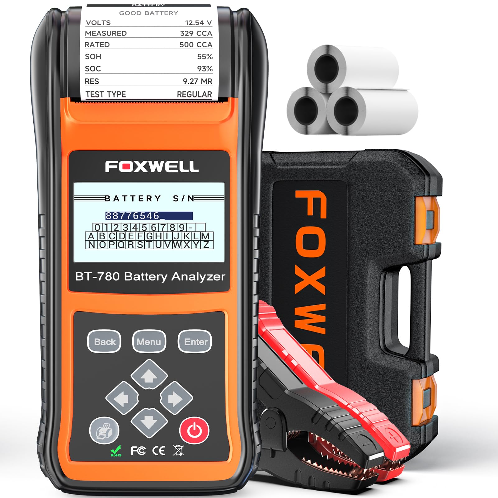 - Upgraded from BT705-2026 FOXWELL BT780 24V 12V Car Battery Tester with Printer, Professional Battery Load Analyzer, 100-2000CCA Automotive Cranking Charging System Checker for Pro Technician & Shop
