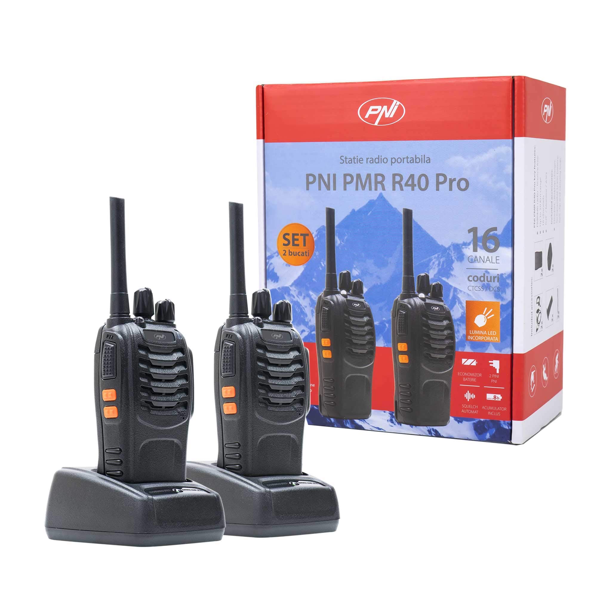 Zestaw 10 radioodbiorników przenośnych PNI PMR R40 PRO Piles, chargeurs et écouteurs inclus