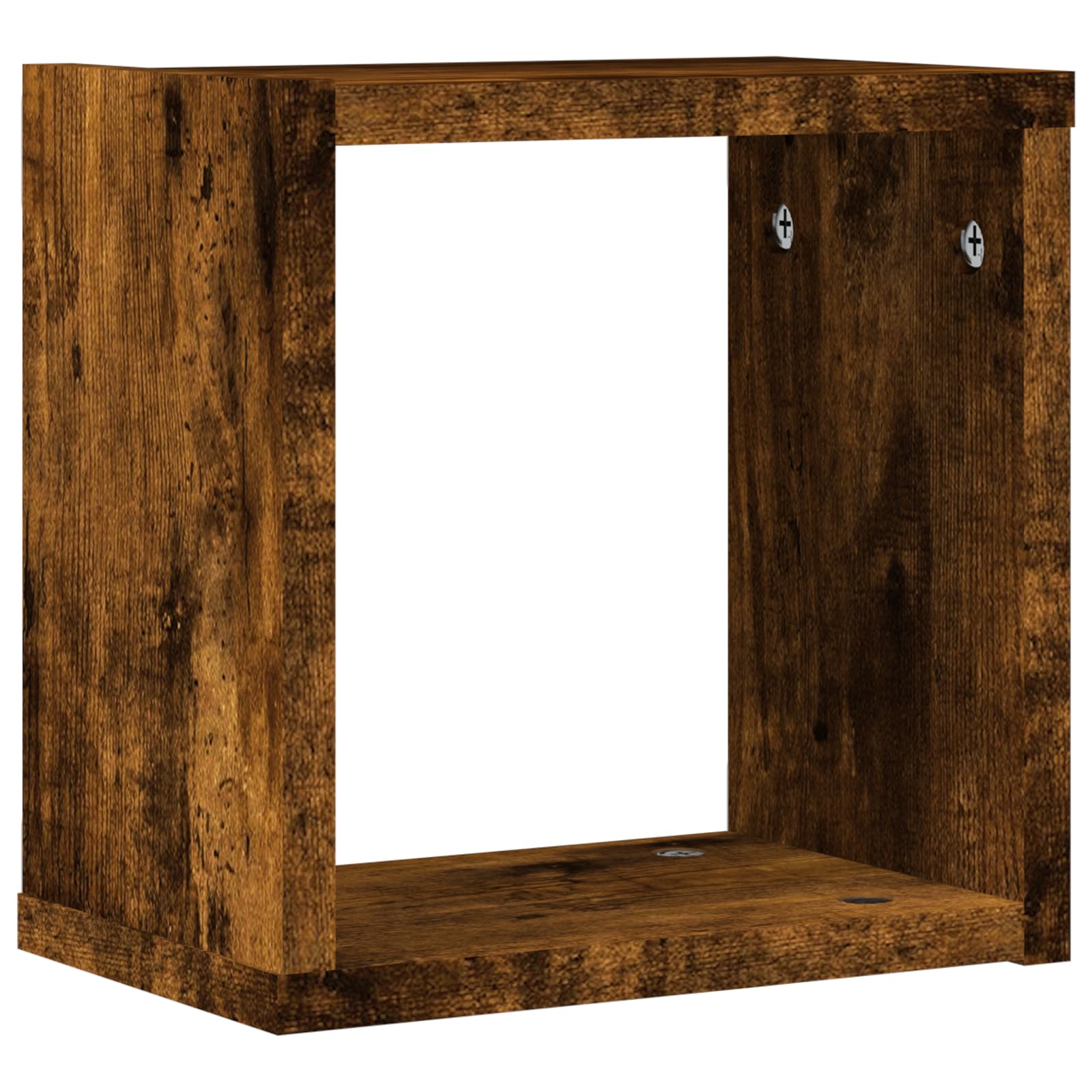 Schweberegale Set 4 Stück Wandregal Rauch Eiche Holzwerkstoff 25x25x2 cm Modernes Design für Wanddeko Bücher Pflanzen Wohnzimmer Büro Schlafzimmer