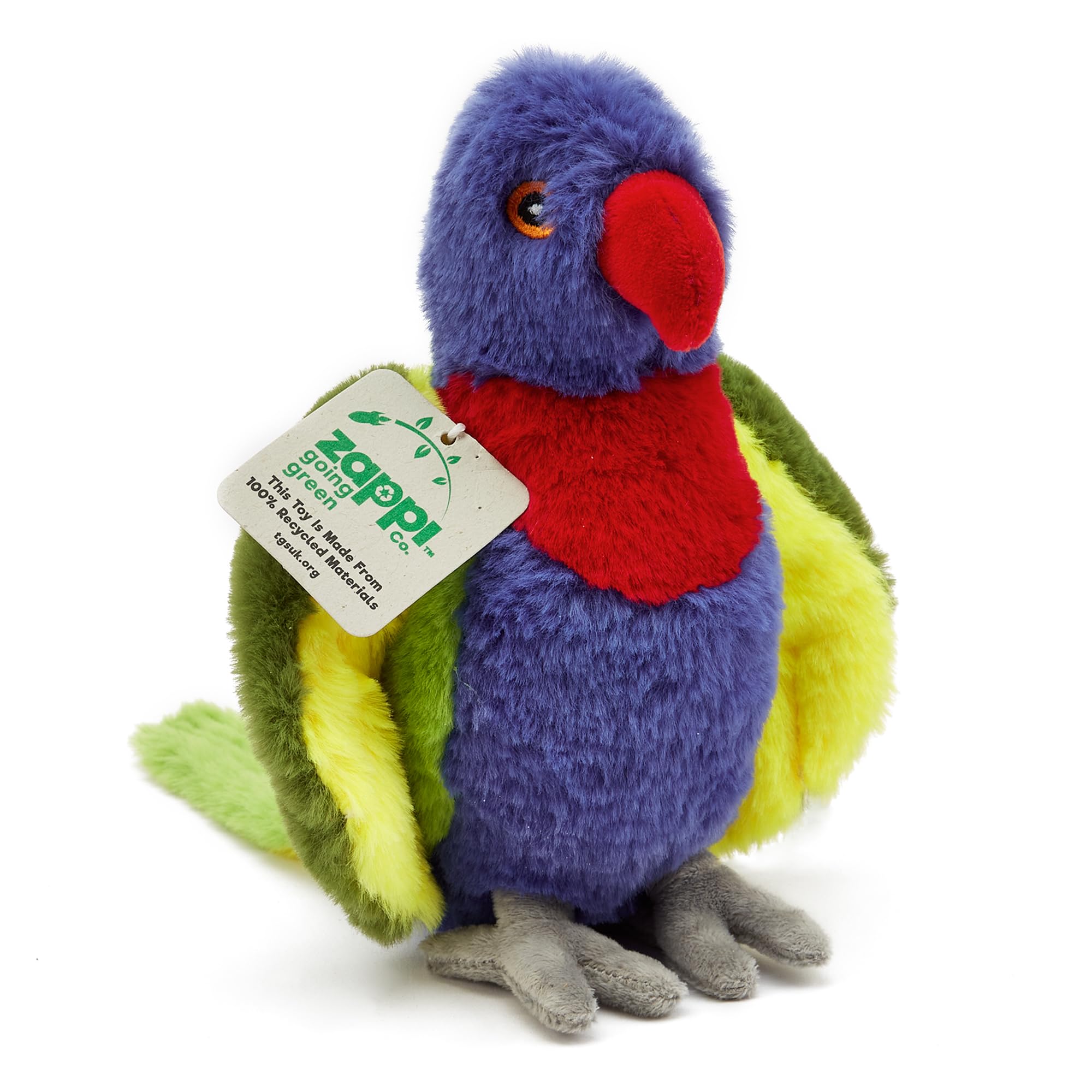 Zappi Co Ultra Soft Rainbow Lorikeet Plush Toy (21 cm Length) - 100% Recycled, Eco-Friendly, Newborn Gift, Realistic Lifelike