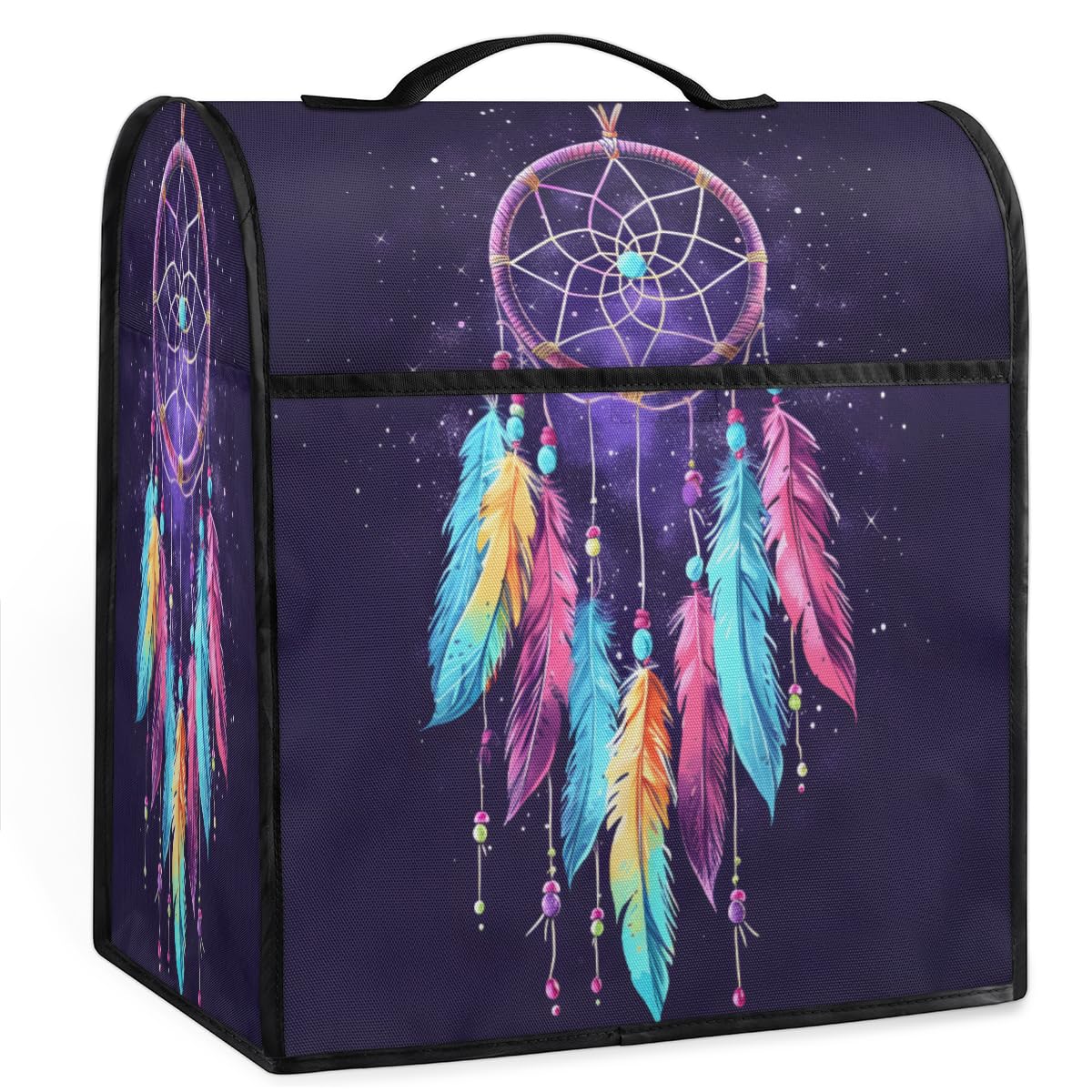 Coffee Maker Cover Feather Dreamcatcher Kitchen Appliance Covers Small Appliance Covers Blender Cover Juicer Cover Dust Covers for Kitchen Appliances with Top Handle and Pockets,Washable,B38