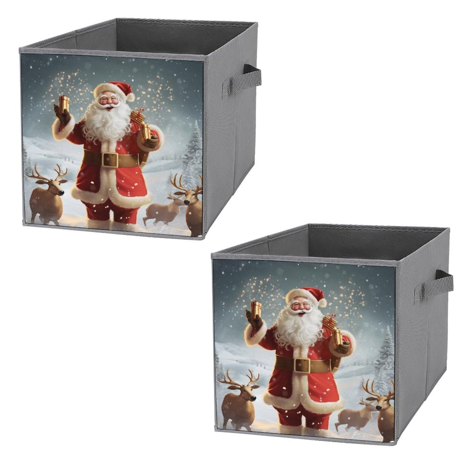 Boîtes de rangement pliantes pour vêtements et étagères motif Noël