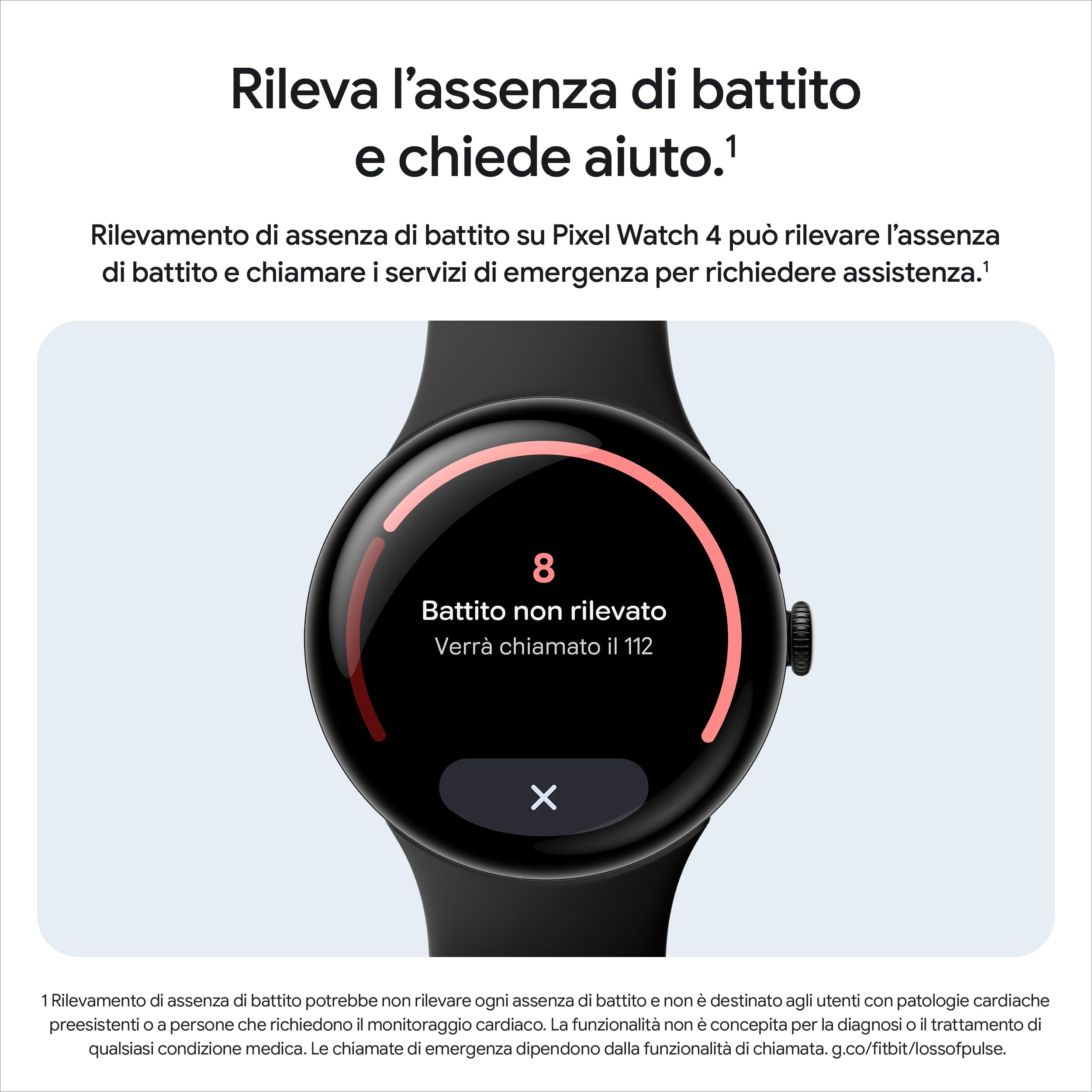 Google Pixel Watch 4 (45 mm) - Smartwatch Android con tracker per fitness e benessere, e assistente virtuale Gemini - Cassa in alluminio grigio argento - Cinturino sportivo grigio argento - LTE - Vista 9
