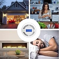 Vista 7 de Carbon Monoxide Detectors with LED Digital Display, Portable Carbon Monoxide Alarms for Home, CO Alarm with UL2034, Replaceable