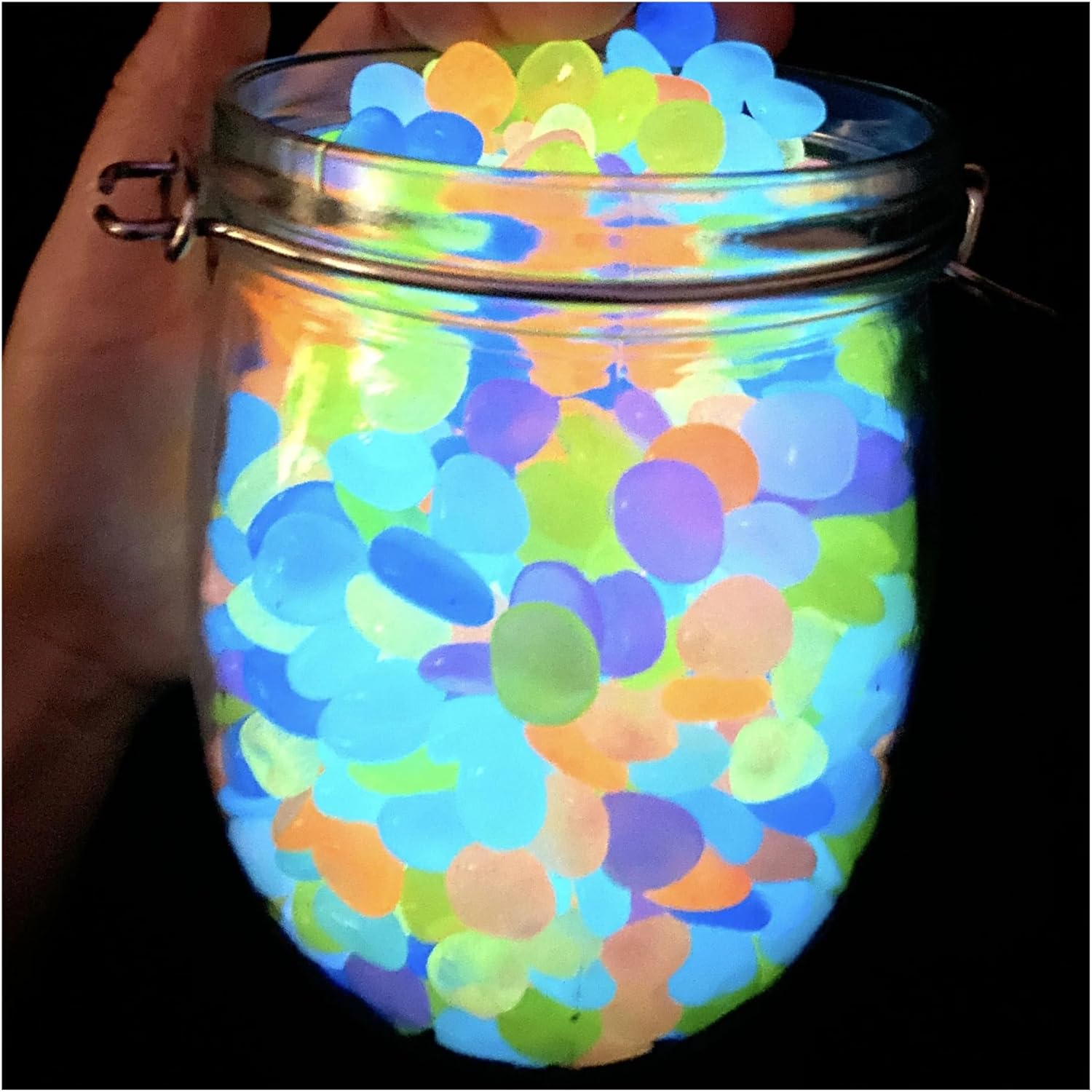200 Pcs Glow in The Dark Pebbles for Aquarium, Fish Tank, Garden Path, Walkway, Potted Plants & Landscape Decorative Luminous Stones