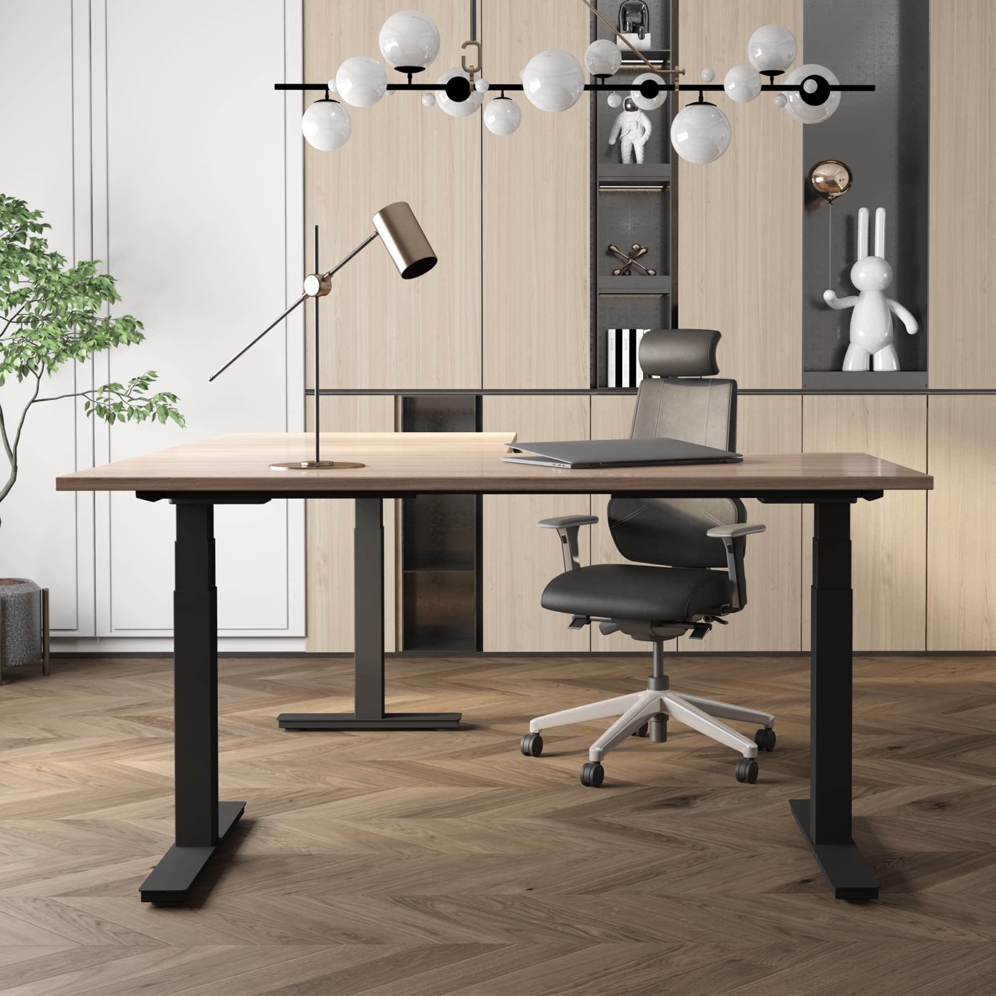 Ergotopia® Desktopia Edge elektrisch höhenverstellbares Tischgestell für Eckschreibtische/Premium Ecktischgestell mit 3 Jahren Garantie (Schwarz)