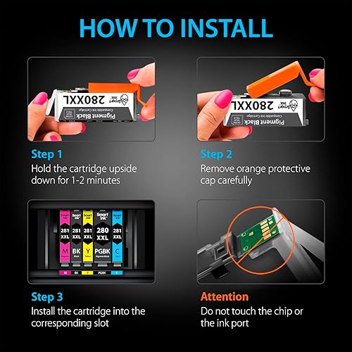 Miniatura 6 de Smart Ink Cartuchos de tinta compatibles de repuesto para Canon 281 280 PGI-280XXL CLI-281XXL (5 combo Pack) para usar con impresoras Canon Pixma