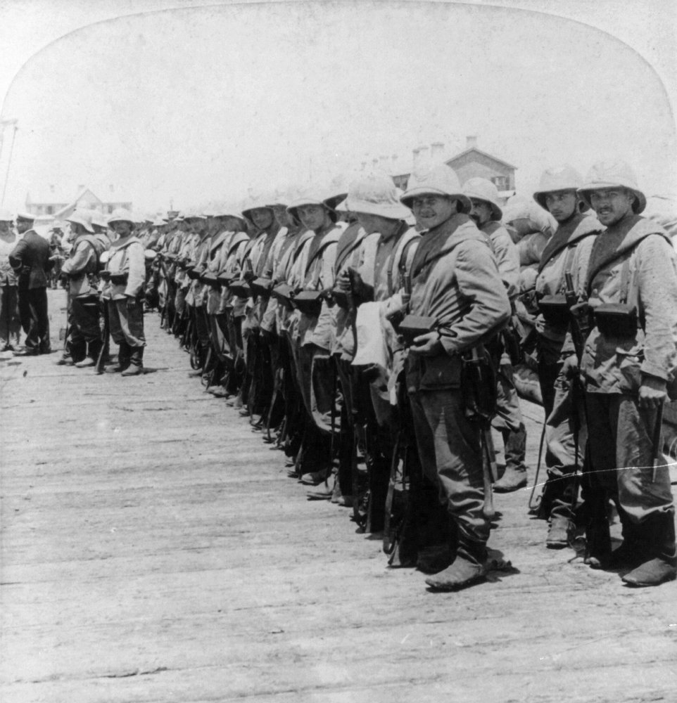 China Boxer Rebellion Ngerman Troops Lined Up On The Dock At Tonggu Awaiting Transportation To Tientsin China During The Boxer Rebellion Stereograph 1901 Poster Print by (24 x 36)