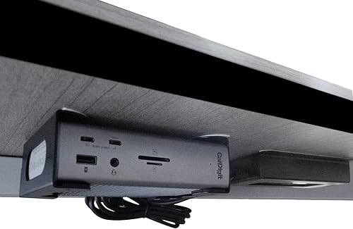 Miniatura 2 de Soporte para debajo del escritorio para Thunderbolt 4Thunderbolt 3 Dock y cable de alimentación, estante de almacenamiento de hierro debajo del