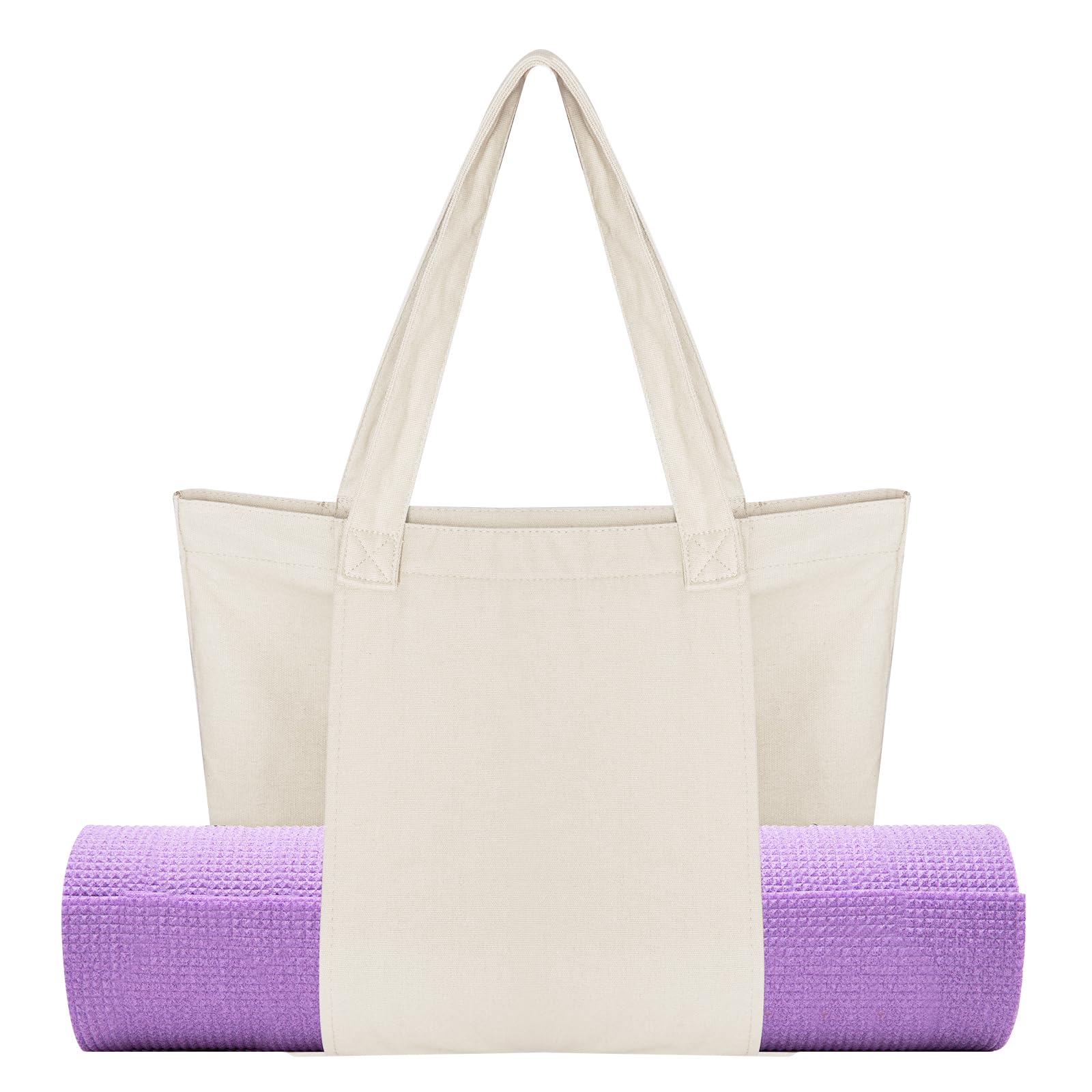 Haakong Yoga Mat Bag for Women Canvas Bag with Yoga Mat Carrier Yoga Mat Bags for Workout Pilates Travel Beach and Gym