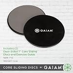 Disques glissants Gaiam Core - Glisseurs d'entraînement à double face pour tapis et plancher en bois franc - Équipement de fitness pour abdominaux à domicile pour femmes et hommes, Gris/Noir