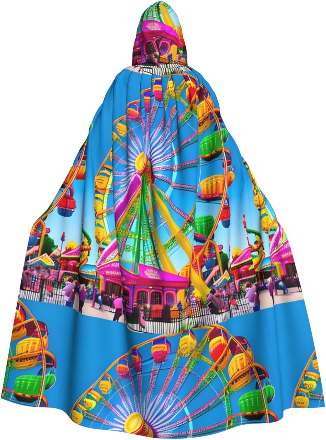 Corlorful Park Men Women Halloween Role Play Party Decoration Hooded Poncho Black