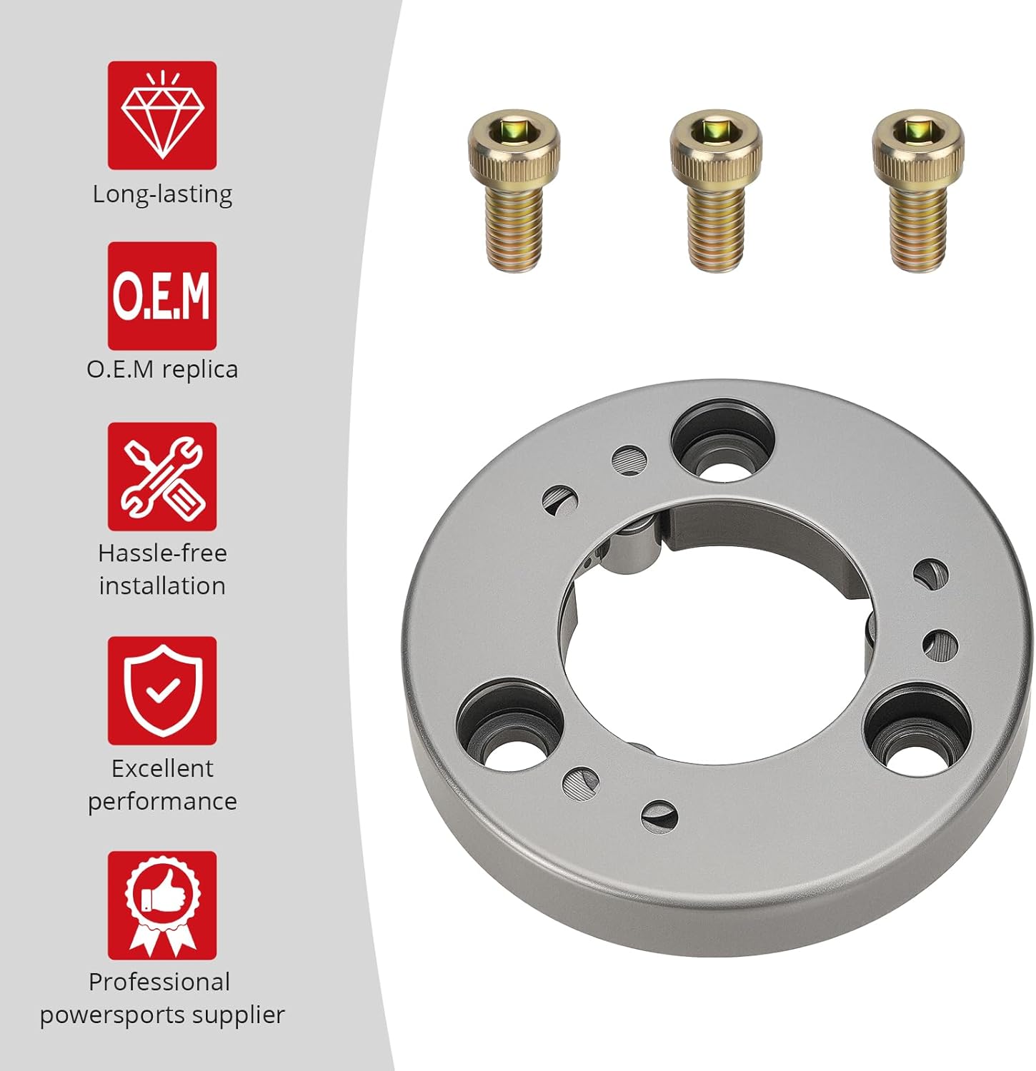 JAVIK Starter Clutch One Way Bearing & Bolts Fit for Kawasaki Bayou KLF185 KLF220 KLF250 Nin-ja EX250 EX300 ZX600 KZ305 KLE300 ZX600 EL250 KLT20 1981-2024，O.E.M#13193-1002
