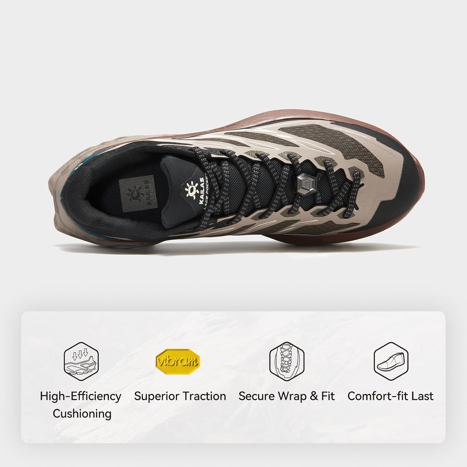 KAILAS Men's C4 Trail Running Shoes Cushioned Lightweight Slip Resistant Breathable Jogging Hiking Shoe