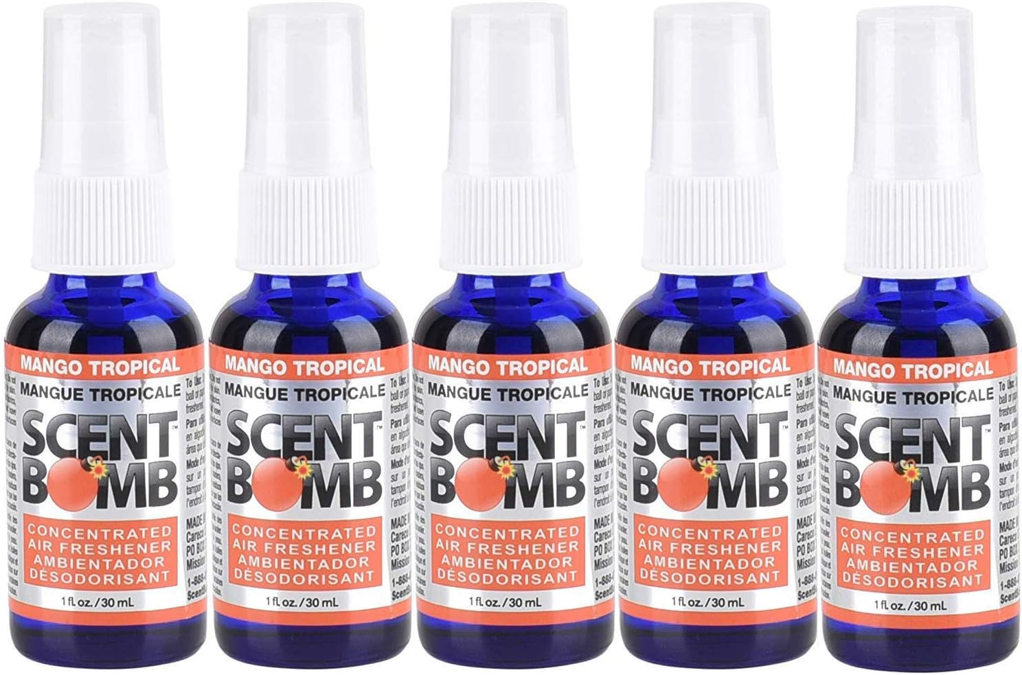 Scent BombSuper Strong 100% Concentrated Air Freshener - 5 PACK (Mango Tropical)
