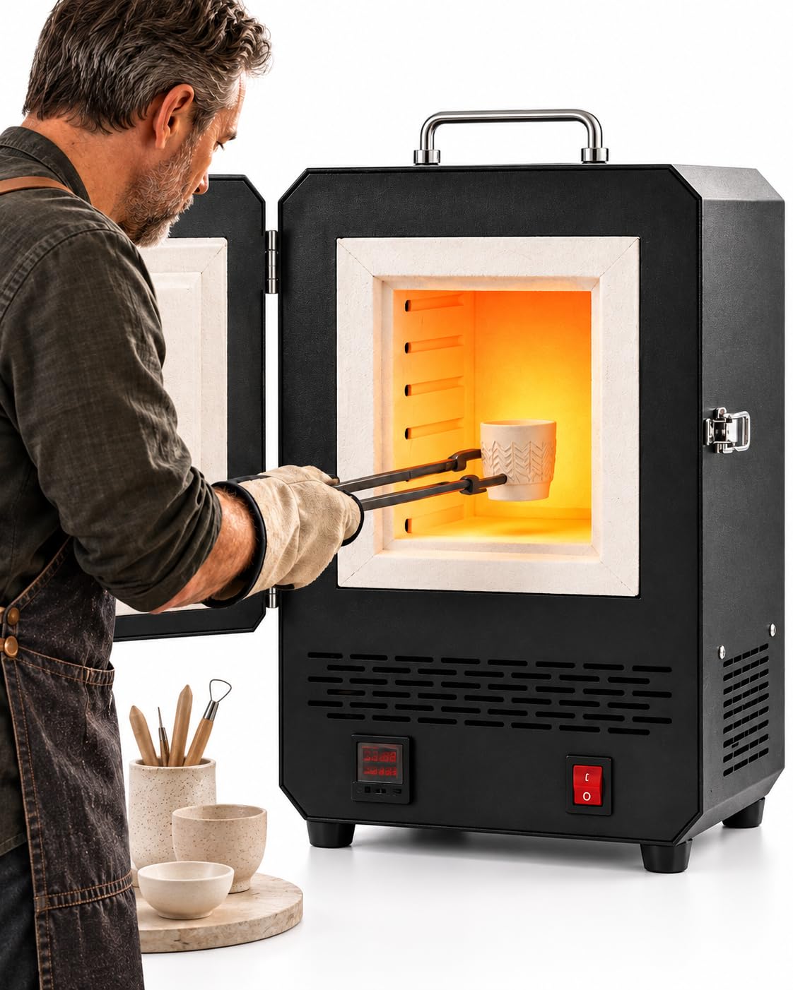 Horno Para Cerámica 1500 W, Horno Eléctrico 1200°C Joyería Y Cerámica