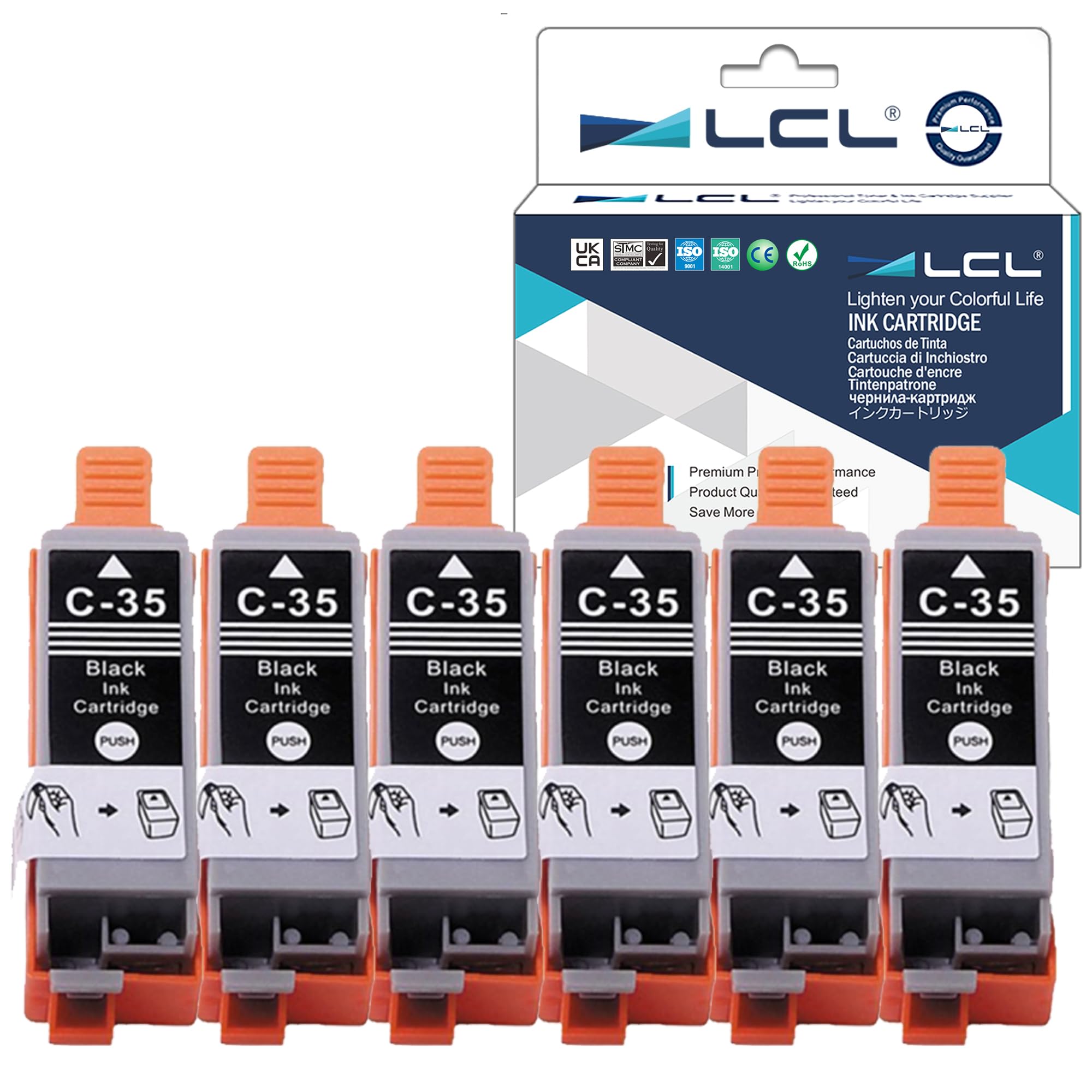 Cartouches D'encre Compatibles Canon PGI-35 CLI-36 - Lot 5 (3 Noir, 2 Couleur) Pour Pixma IP100/110/TR150 - 8
