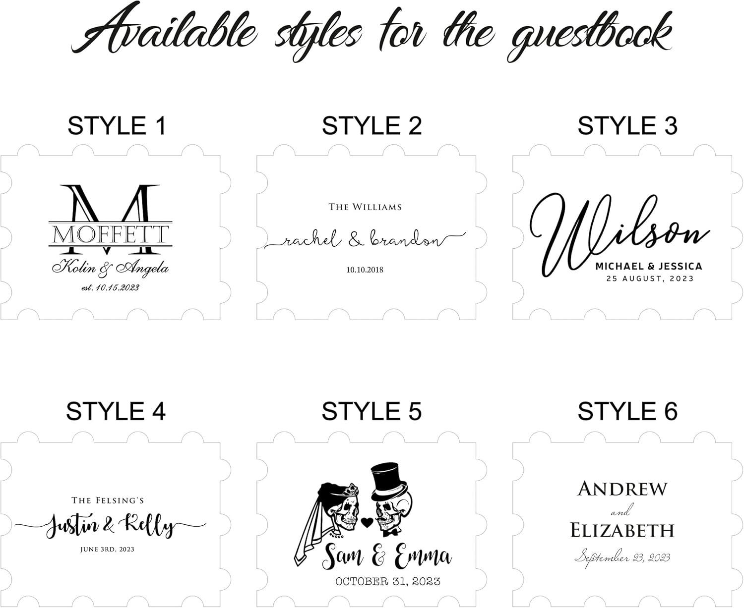 Alternative Wedding Guest Book 20-236 pieces Wooden Puzzle Engagement Guest Book Personalized Guestbook Sign with Monogram, Names Wedding Gifts Idea Rustic Guestbook (Style 5 - Skull)