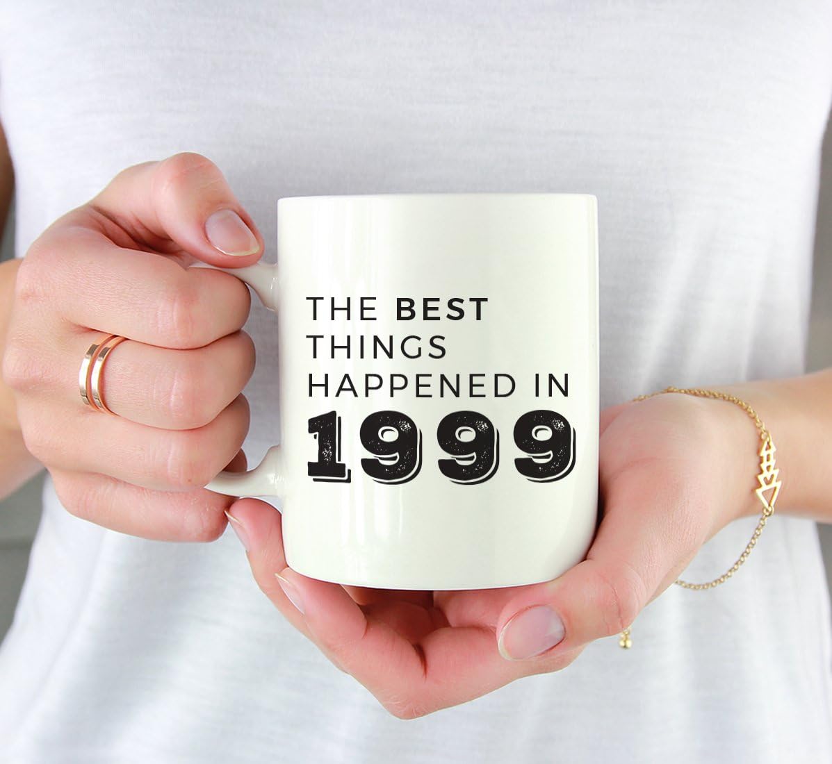 Andaz Press 11oz. Birthday Milestone Coffee Mug Gift, The Best Things Happened in 1999, 1-Pack, 19th, 20th, 21st, 22nd Birthday, Anniversary Ideas for Him or Her