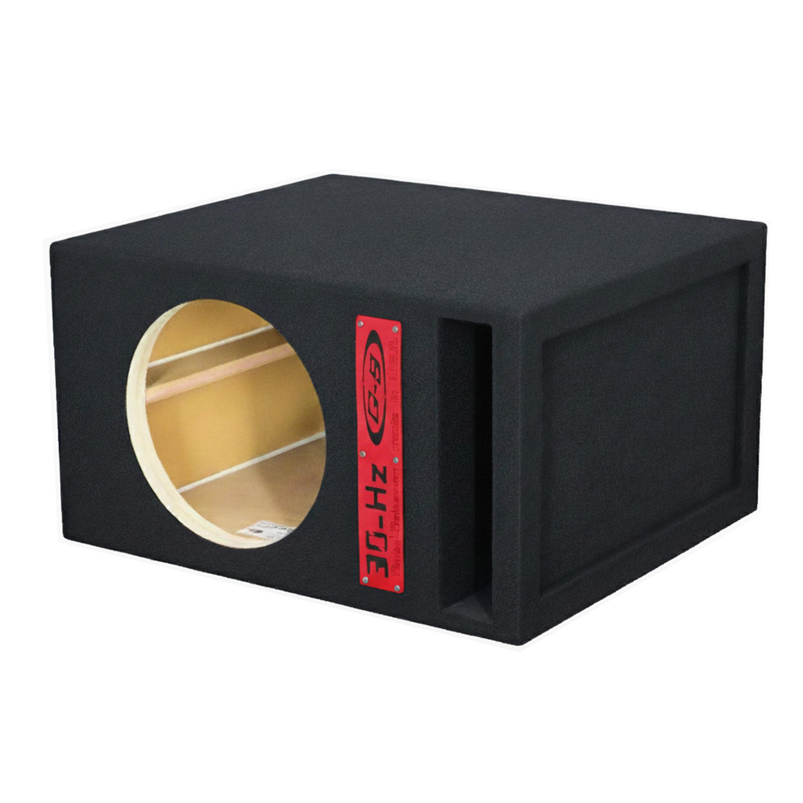 30HZ Reinforced Competition Single Ported Sub Box Sub Woofer Enclosure Speaker Box Car Audio Subwoofer Ground Shaker Box Ground-Shaker (RED Plaque, 12")