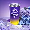 Set de Regalos de Navidad y Cumpleaños para Mujer Púrpura, Canasta de Regalo de Spa y Cuidado Personal | Regalo de Relajación con Vaso Térmico de Acero Inoxidable de 20 Oz, Vela y Bomba de Baño, Relleno de Calcetines para Mamá, Esposa, Novia, Relajación 3 Onzas 3