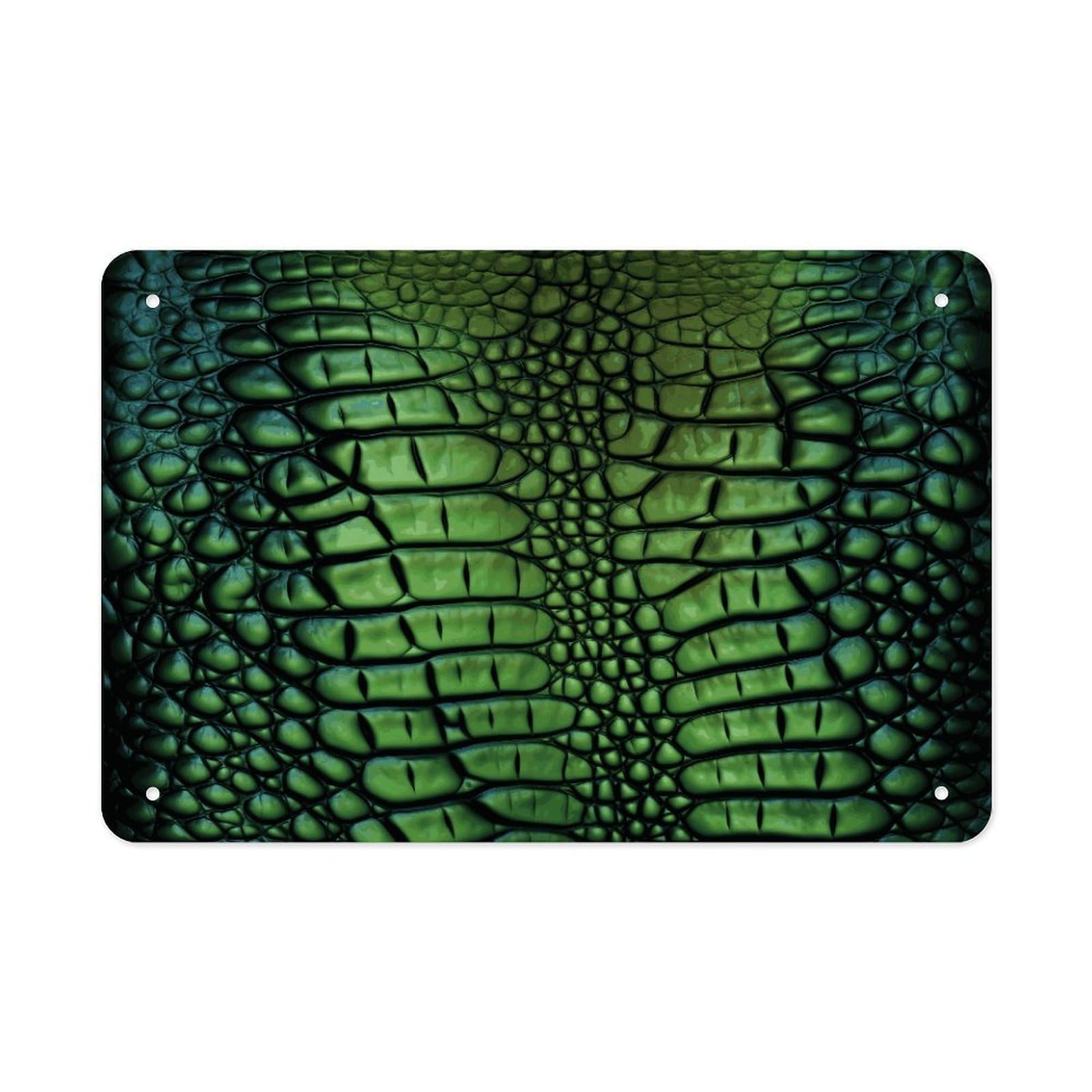 Fekiloot Style Alligator Skin Metal Signs Wall Art Tin Sign