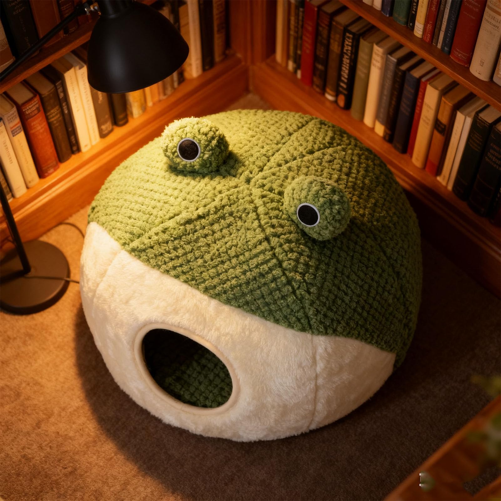 Cama Cueva para Gatos, Bonita casa Cerrada de Felpa Suave con cojín extraíble y Lavable para Gatos de Interior, Cama para Mascotas (M (Grande Taille))