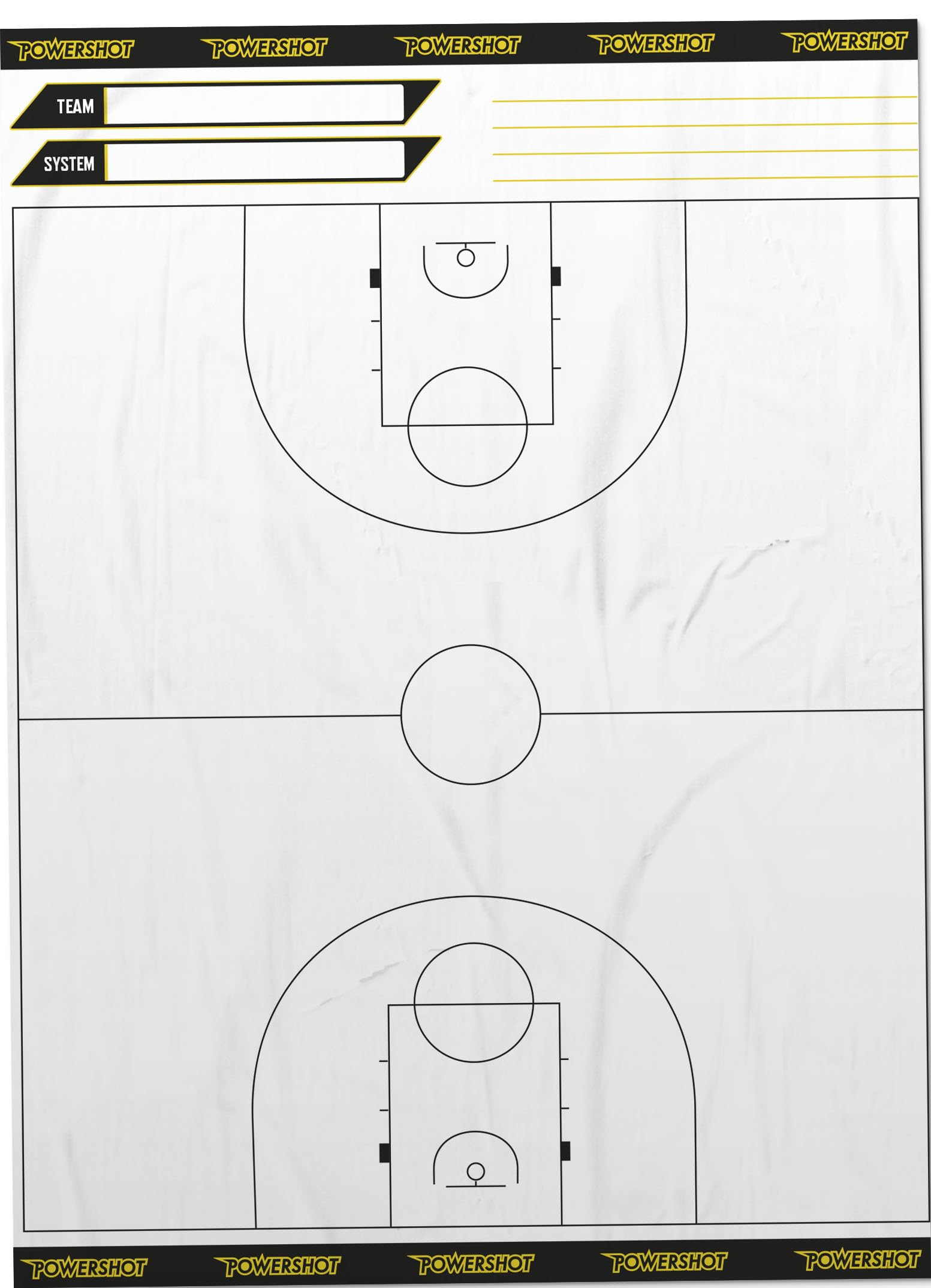 Taktikfolie - Basketball - selbsthaftende - Spielfeldfolien - Komplettes Spielfeld