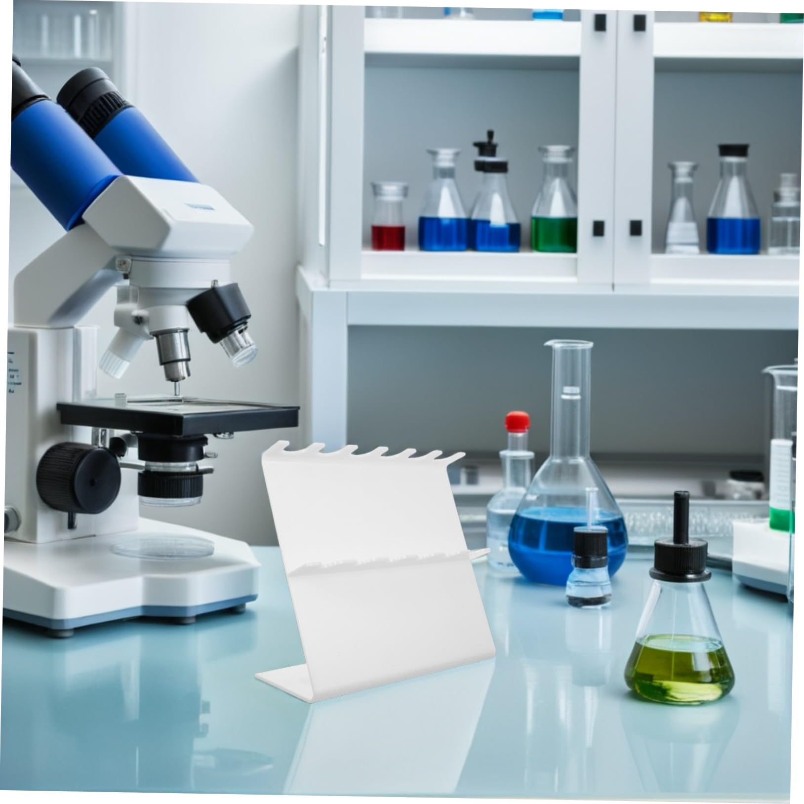 PRETYZOOM Porte-pipettes et Facile D'entretien pour Laboratoire en Plastique Blanc, Support de Z Stable pour Usage en Environnement de Laboratoire